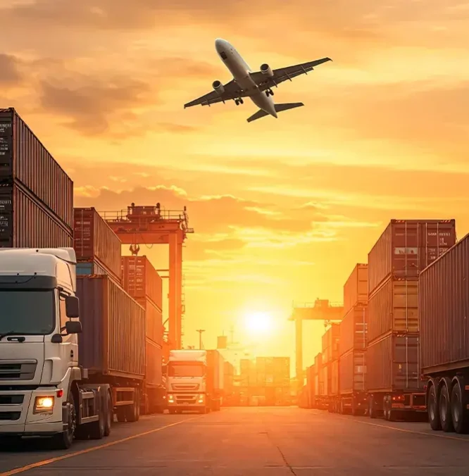 global shipping land truck and air